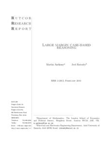 Rutcor Research Report Large margin case-based reasoning