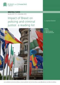 Impact of Brexit on policing and criminal justice: a reading list