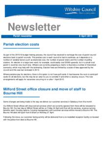 Newsletter Parish newsletter 8 AprilParish election costs