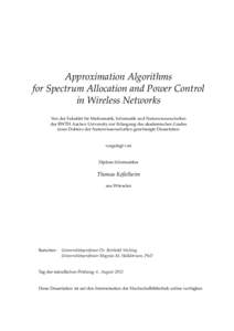 Approximation Algorithms for Spectrum Allocation and Power Control in Wireless Networks