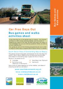 Bus Games and Walk activies Car Free Days Out Bus games and walks activities sheet