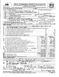 Form  990 A For the 2012 calendar year, or tax year beginning