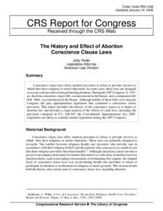 The History and Effect of Abortion Conscience Clause Laws