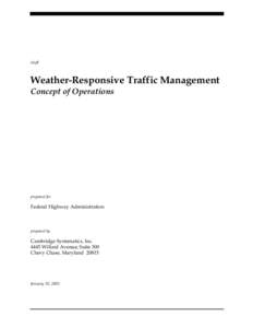 draft  Weather-Responsive Traffic Management Concept of Operations  prepared for