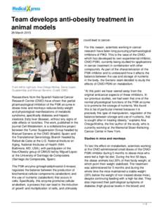 Team develops anti-obesity treatment in animal models