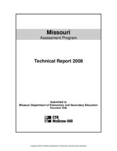 Missouri Assessment Program Technical Report[removed]Submitted to