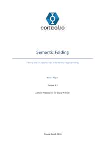 Semantic Folding Theory - White Paper