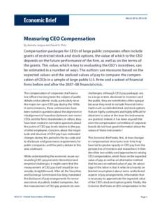 Economic Brief  March 2016, EB16-03 Measuring CEO Compensation By Arantxa Jarque and David A. Price