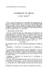 Actes, Congrès intern. Math., 1970. Tome 2, p. 47 à 51.  COHOMOLOGY OF GROUPS