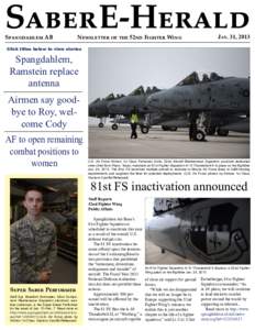 Saber E-Herald Spangdahlem AB Newsletter of the 52nd Fighter Wing  Jan. 31, 2013