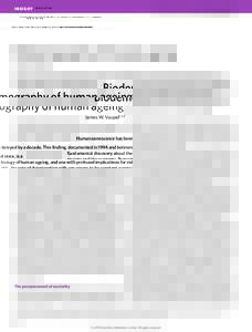 INSIGHT REVIEW  NATURE|Vol 464|25 March 2010|doi:nature08984 Biodemography of human ageing James W. Vaupel1,2,3