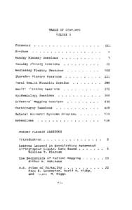 TABLE OF CONTENTS VOLUME I Foreword Preface