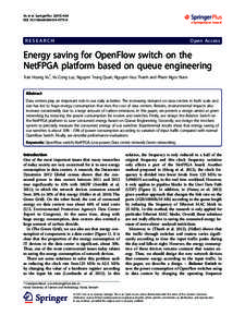 Energy saving for OpenFlow switch on the NetFPGA platform based on queue engineering