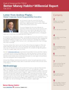 Bank of America/USA TODAY  Better Money Habits® Millennial Report FallLetter from Andrew Plepler,