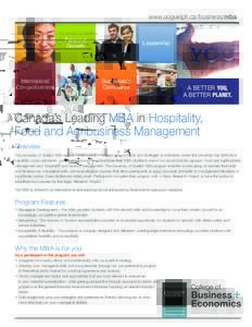 www.uoguelph.ca/business/mba Personal Growth International Competitiveness