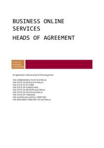 Business Online Services Heads of Agreement