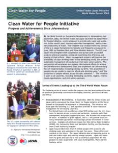 Clean Water for People  United States-Japan Initiative World Water ForumClean Water for People Initiative