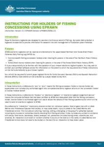 INSTRUCTIONS FOR HOLDERS OF FISHING CONCESSIONS USING EPRAWN (Instruction: Version 0.7/EPRAWN Version: EPRAWN2009v1.0) Introduction Paper & Electronic logbooks are designed to provide a continuous record of fishing. Accu