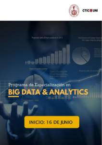 INICIO: 16 DE JUNIO  El VII Programa de Especialización en Big Data Analytics trata de responder a las necesidades de formación de capacidades en Analítica de Datos, sus procedimientos, técnicas, herramientas y apli