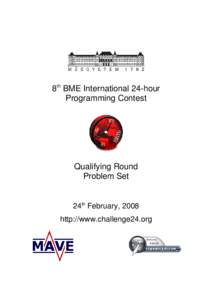 8th BME International 24-hour Programming Contest Qualifying Round Problem Set