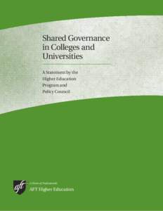Shared Governance in Colleges and Universities