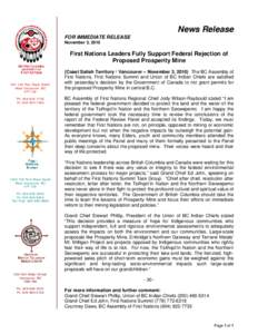 Microsoft Word - FNLC News release re Federal Rejection Prosperity.doc