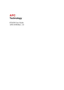APC Technology ET4550 User Guide AFDRev. 1.0  Important Safety Information