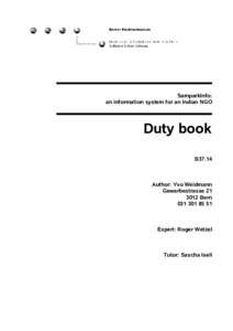 SamparkInfo: an information system for an Indian NGO Duty book B37.14