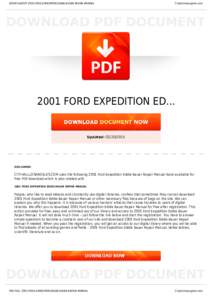 BOOKS ABOUT 2001 FORD EXPEDITION EDDIE BAUER REPAIR MANUAL  Cityhalllosangeles.com 2001 FORD EXPEDITION ED...