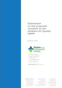 Submission on the proposed variation to the Ambient Air Quality NEPM October 2014