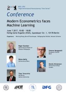 IRTG 1792 “High Dimensional Nonstationary Time Series” Conference Modern Econometrics faces Machine Learning