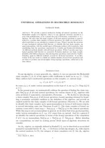 UNIVERSAL OPERATIONS IN HOCHSCHILD HOMOLOGY NATHALIE WAHL Abstract. We provide a general method for finding all natural operations on the Hochschild complex of E-algebras, where E is any algebraic structure encoded in a 