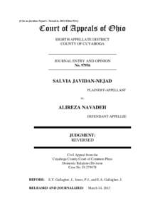 [Cite as Javidan-Nejad v. Navadeh, 2013-Ohio[removed]Court of Appeals of Ohio EIGHTH APPELLATE DISTRICT COUNTY OF CUYAHOGA
