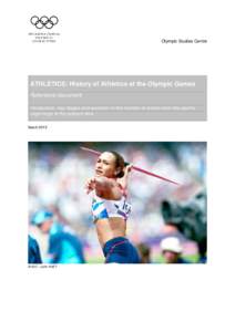ATHLETICS: History of Athletics at the Olympic Games