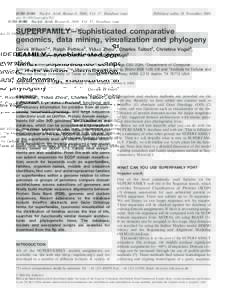 D380–D386 Nucleic Acids Research, 2009, Vol. 37, Database issue doi:nar/gkn762 Published online 26 NovemberSUPERFAMILY—sophisticated comparative