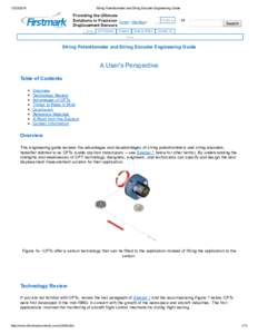 String Potentiometer and String Encoder Engineering Guide Providing the Ultimate Solutions in Precision Order • Site Map •       