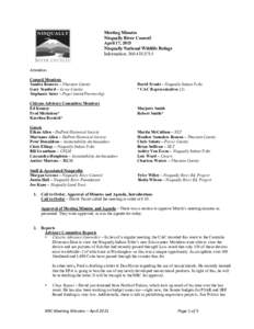 Meeting Minutes Nisqually River Council April 17, 2015 Nisqually National Wildlife Refuge Information: 