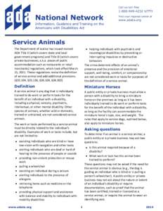 Call us toll-free  Service Animals National Network