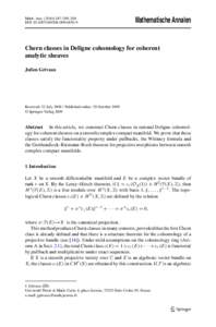 Math. Ann:249–284 DOIs00208Mathematische Annalen  Chern classes in Deligne cohomology for coherent