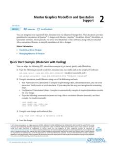 Mentor Graphics ModelSim and QuestaSim Support