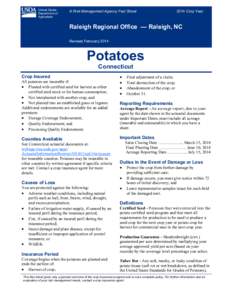 Potato Crop Insurance in Connecticut