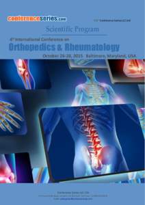 410th Conference Series LLC Ltd  Scientific Program 4th International Conference on  Orthopedics & Rheumatology