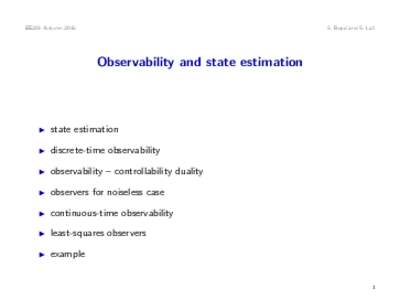 EE263 AutumnS. Boyd and S. Lall Observability and state estimation