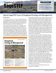 In this Issue: • Rangeland Ecology and Managment Issue, p. 1 • Decoding Cheatgrass Dieoff in the Great Basin, p. 2 Issue 25, Fall 2014