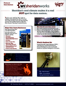 Focus on Data Centers WY sheridanworks  Sheridan’s cool climate makes it a real