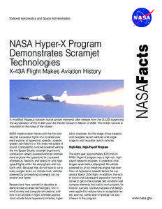 NASA Hyper-X Program Demonstrates Scramjet Technologies