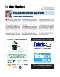 In the Market  Create Opportunities for Future Textile Professionals  Extended Education Programs