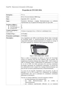 ULg/FSA - Département Aérospatiale & Mécanique  Proposition de TFEEntreprise :  V2i s.a.