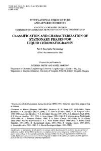 Chiral column chromatography / Elution / Hydrophilic interaction chromatography / Size-exclusion chromatography / Gas chromatography / Stationary phase / Phase / Hydrophobe / International Union of Pure and Applied Chemistry / Chemistry / Chromatography / Science