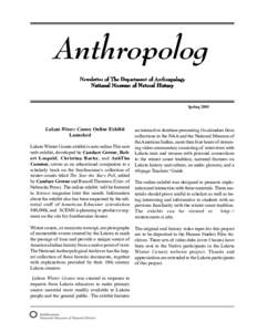 Anthropolog Newsletter of The Department of Anthropology National Museum of Natural History Spring 2005